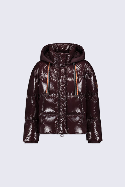 Doudoune courte brillante Lili Bright - Burgundy