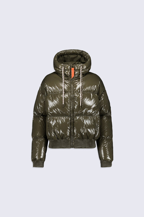 Doudoune courte brillante Nine - Khaki